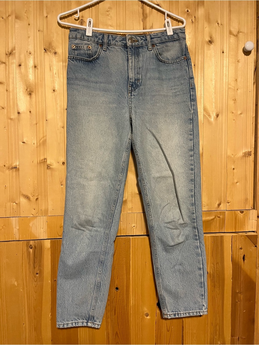 Topshop Light Blue Straight Leg Jeans
